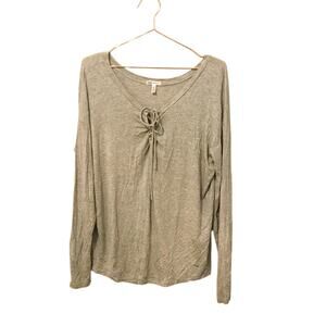 PINK super soft gray heathered top size large